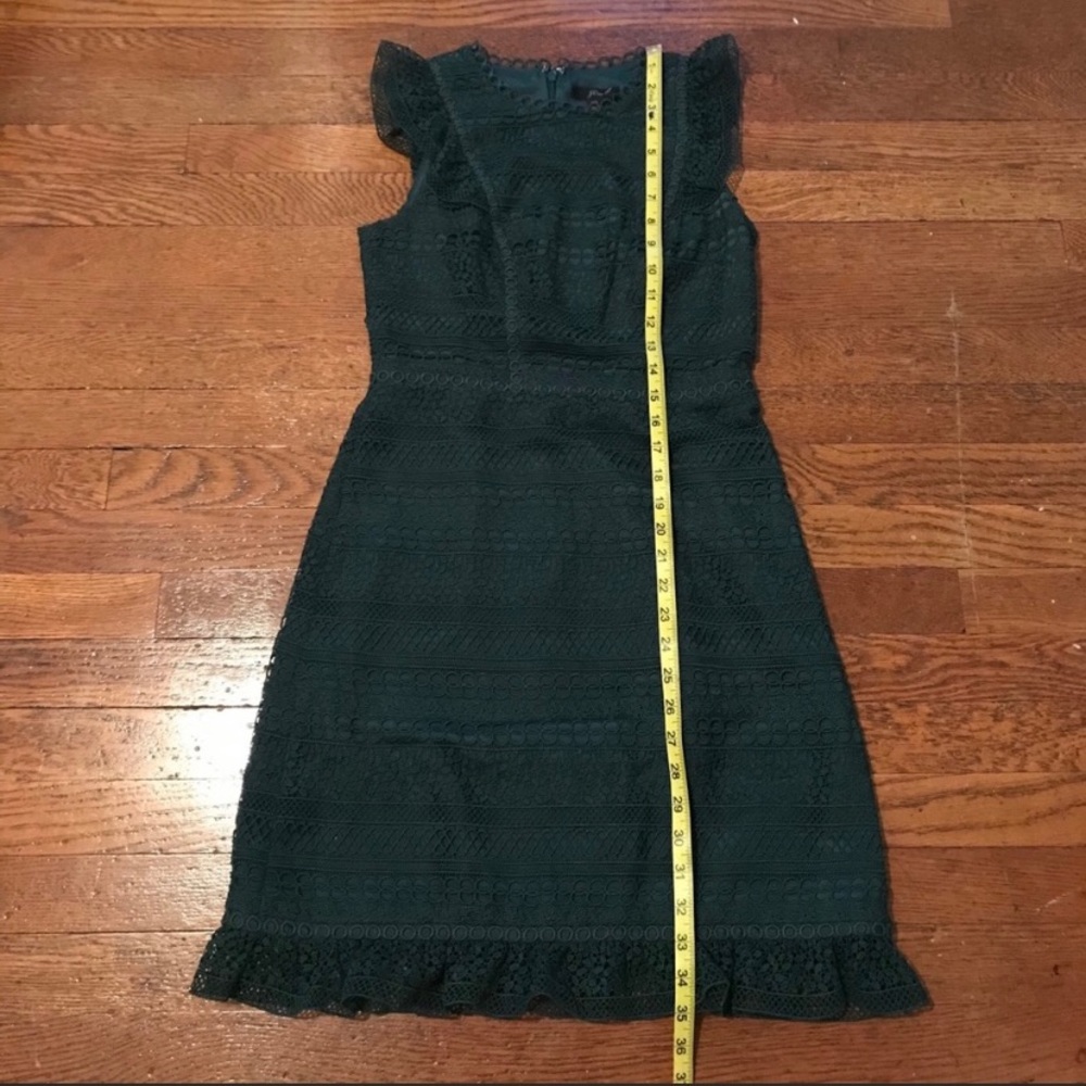 Jcrew ruffles cap sleeves lace dress size 00 green